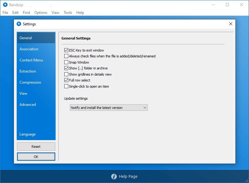 bandizip set password