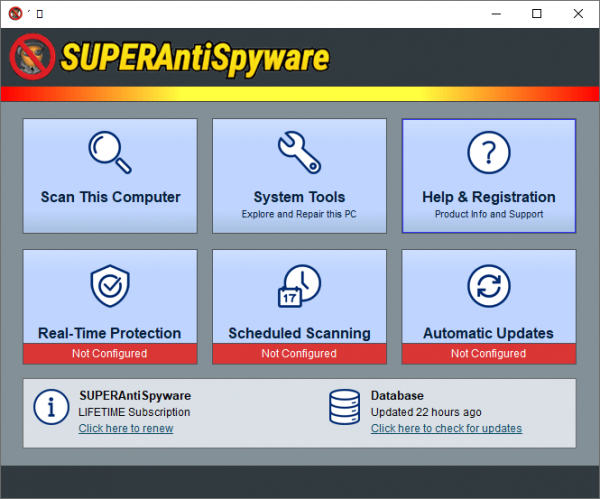 free SuperAntiSpyware Professional X 10.0.1256